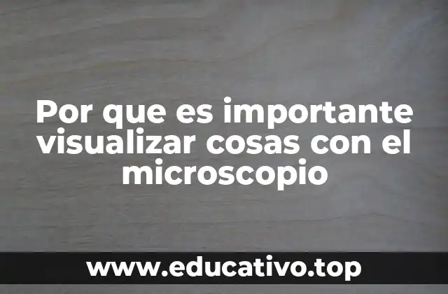 Por que es importante visualizar cosas con el microscopio