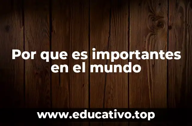 Por que es importantes en el mundo