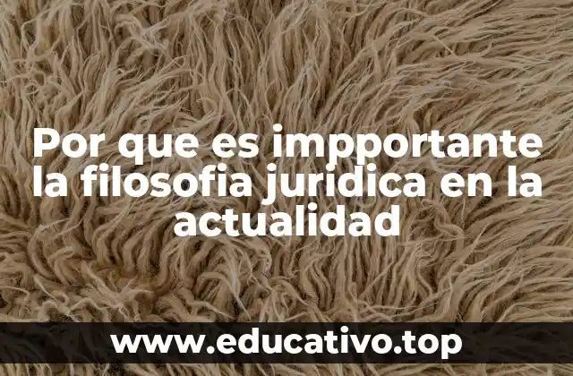 Por que es impportante la filosofia juridica en la actualidad