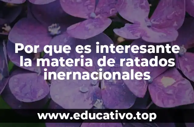 Por que es interesante la materia de ratados inernacionales
