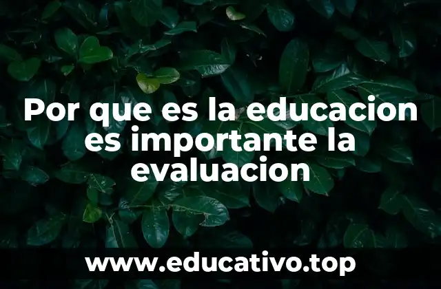 Por que es la educacion es importante la evaluacion