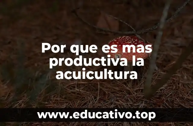 Por que es mas productiva la acuicultura