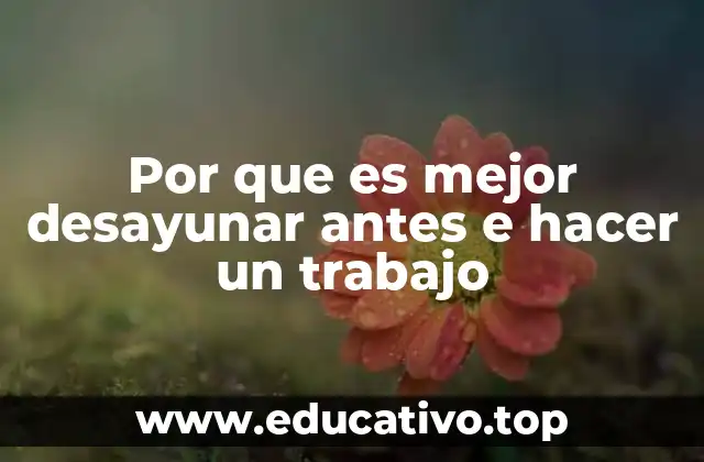 Por que es mejor desayunar antes e hacer un trabajo