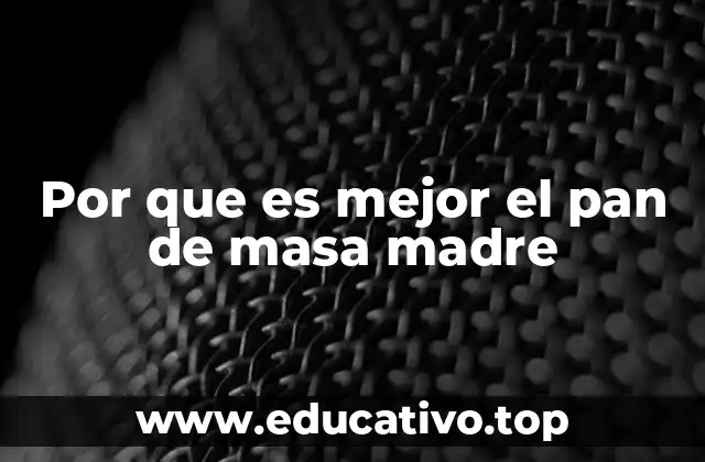 Por que es mejor el pan de masa madre