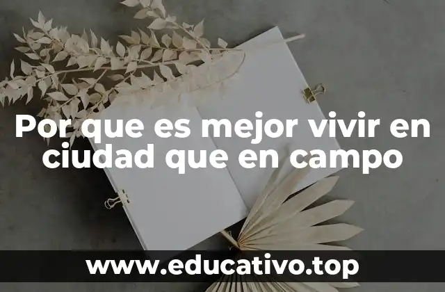 Por que es mejor vivir en ciudad que en campo