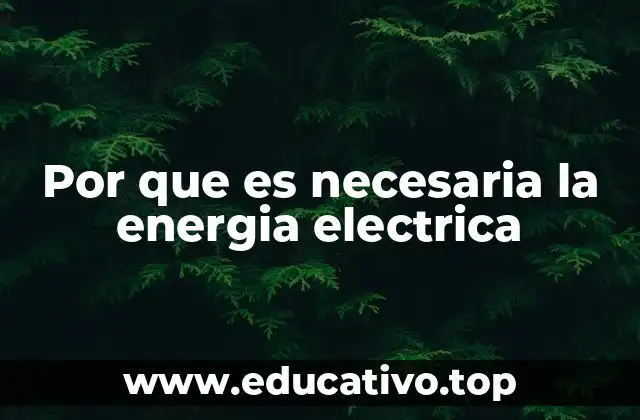 Por que es necesaria la energia electrica