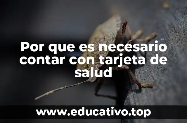 Por que es necesario contar con tarjeta de salud