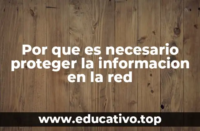 Por que es necesario proteger la informacion en la red