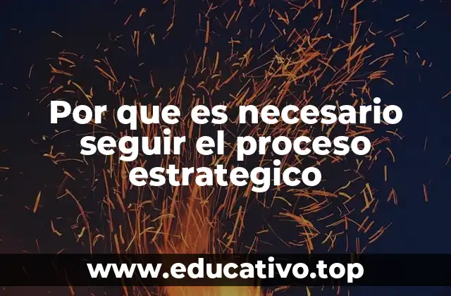 Por que es necesario seguir el proceso estrategico