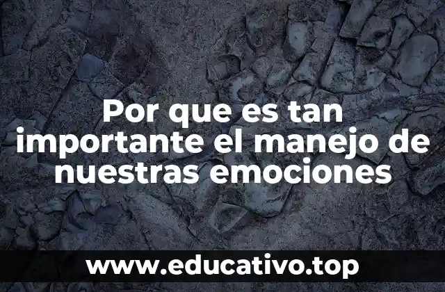 Por que es tan importante el manejo de nuestras emociones