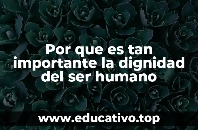 Por que es tan importante la dignidad del ser humano