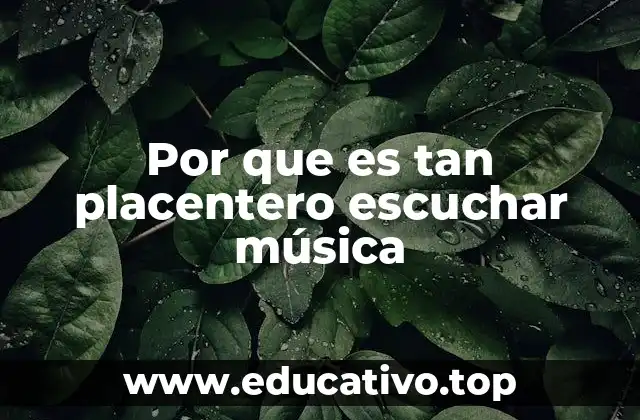 Por que es tan placentero escuchar música