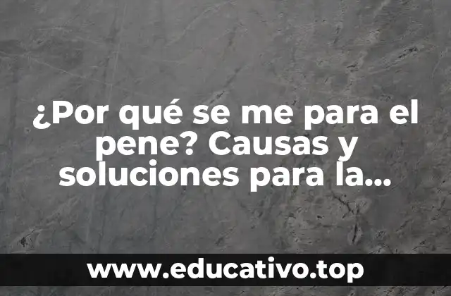 ¿Por qué se me para el pene? Causas y soluciones para la disfunción eréctil