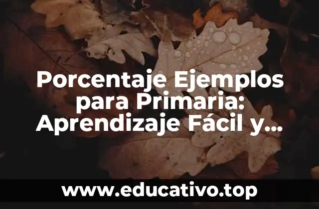 Porcentaje Ejemplos para Primaria: Aprendizaje Fácil y Divertido