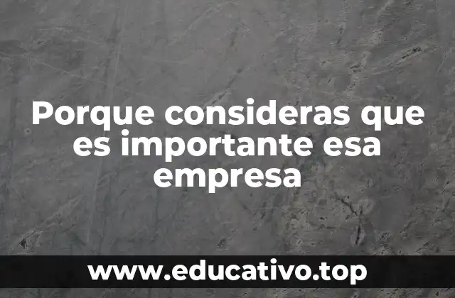 Porque consideras que es importante esa empresa