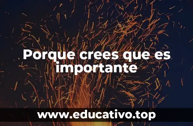 Porque crees que es importante