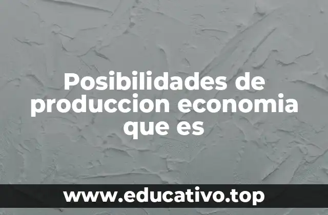 Posibilidades de produccion economia que es