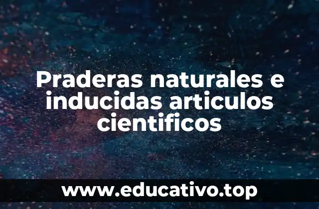 Praderas naturales e inducidas articulos cientificos