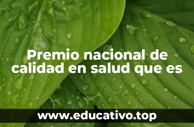 Premio nacional de calidad en salud que es