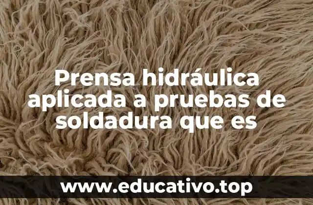 Prensa hidráulica aplicada a pruebas de soldadura que es