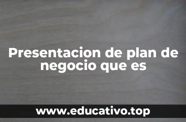 Presentacion de plan de negocio que es