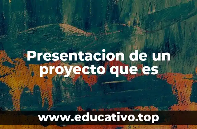 Presentacion de un proyecto que es