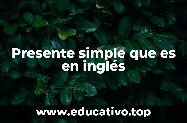 Presente simple que es en inglés