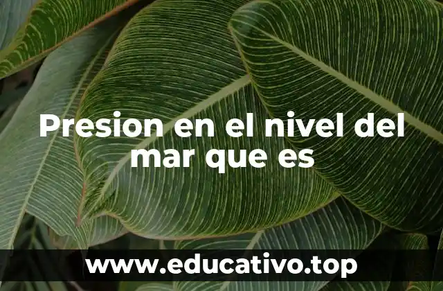 Presion en el nivel del mar que es