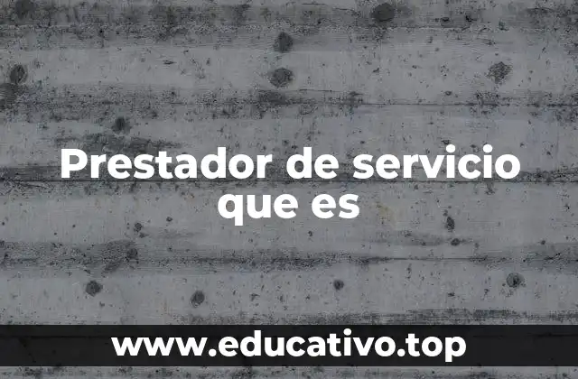 Prestador de servicio que es