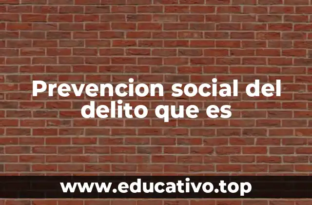 Prevencion social del delito que es