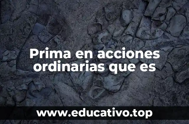 Prima en acciones ordinarias que es