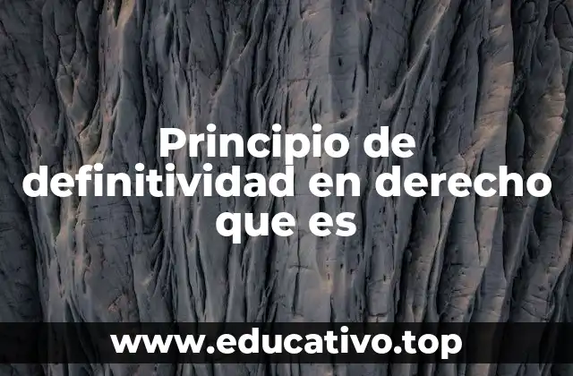 Principio de definitividad en derecho que es