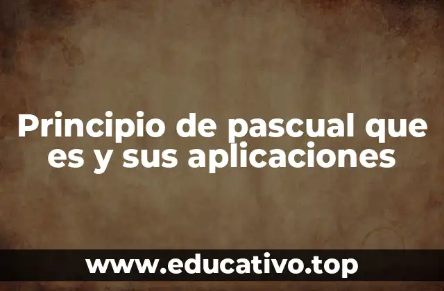 Principio de pascual que es y sus aplicaciones