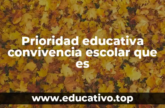 Prioridad educativa convivencia escolar que es