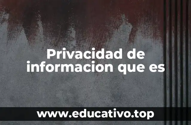 Privacidad de informacion que es