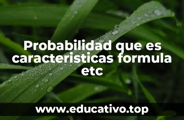 Probabilidad que es caracteristicas formula etc