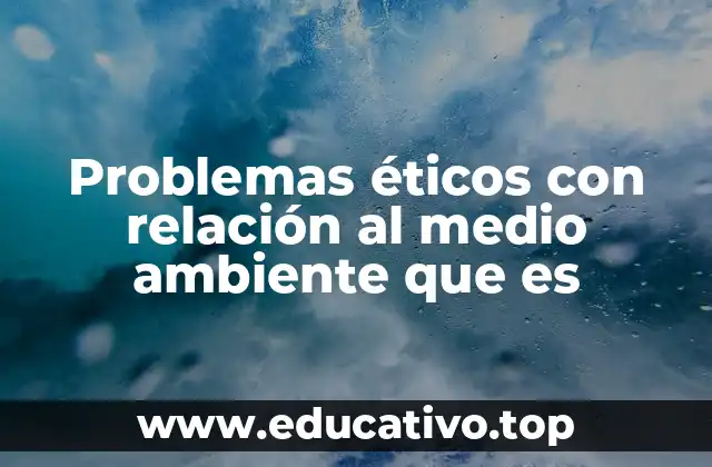 Problemas éticos con relación al medio ambiente que es