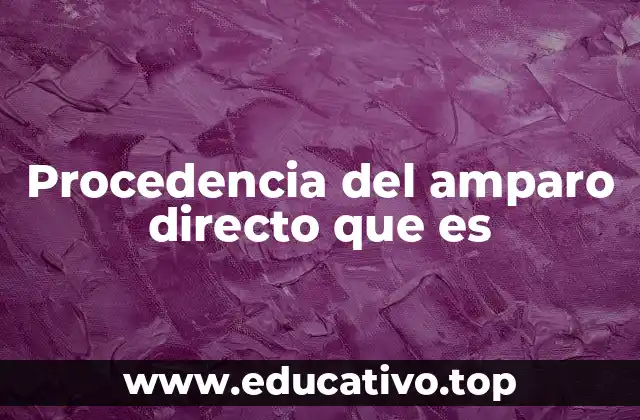 Procedencia del amparo directo que es