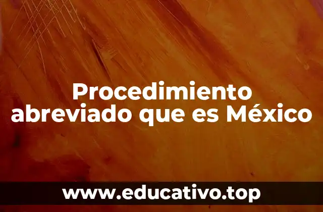 Procedimiento abreviado que es México