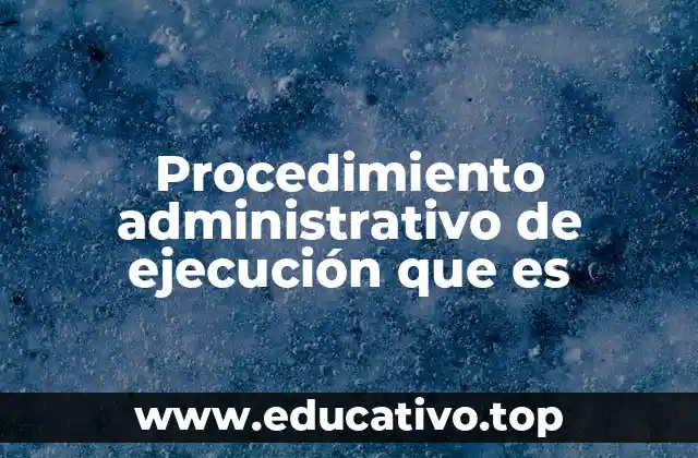 Procedimiento administrativo de ejecución que es