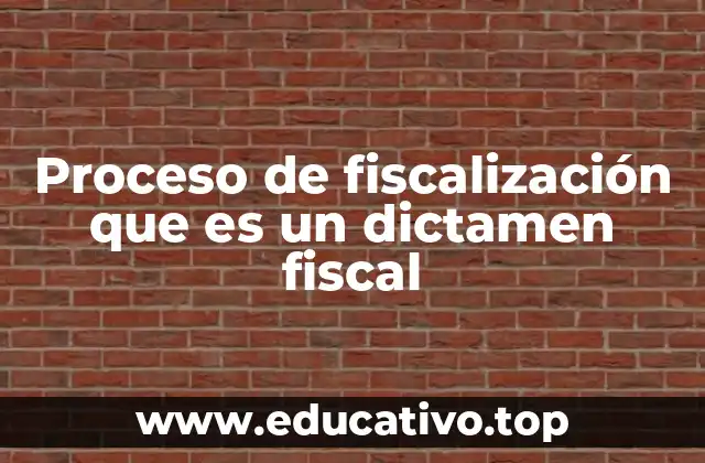 Proceso de fiscalización que es un dictamen fiscal