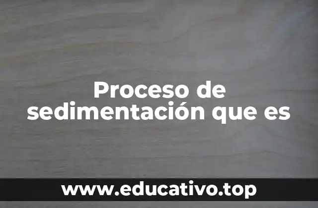 Proceso de sedimentación que es