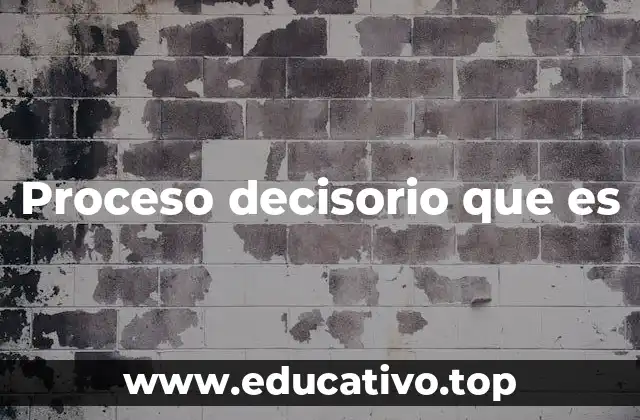 Proceso decisorio que es