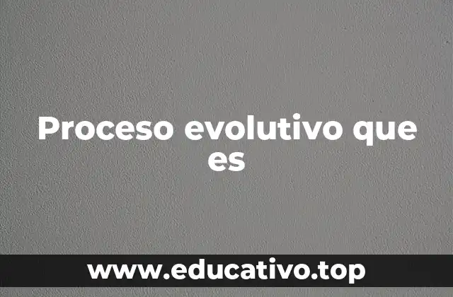 Proceso evolutivo que es