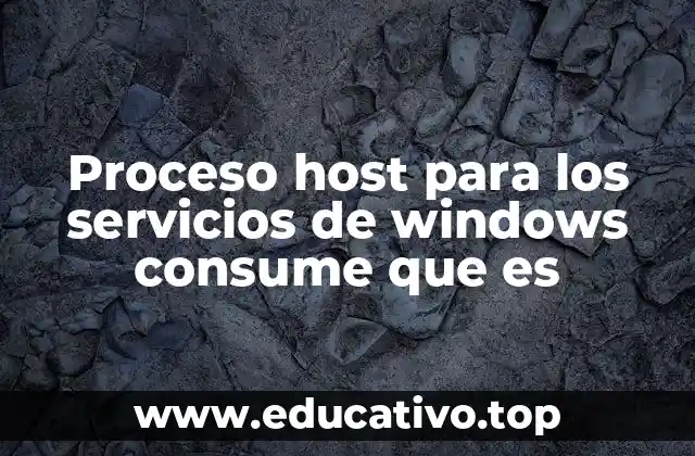 Proceso host para los servicios de windows consume que es