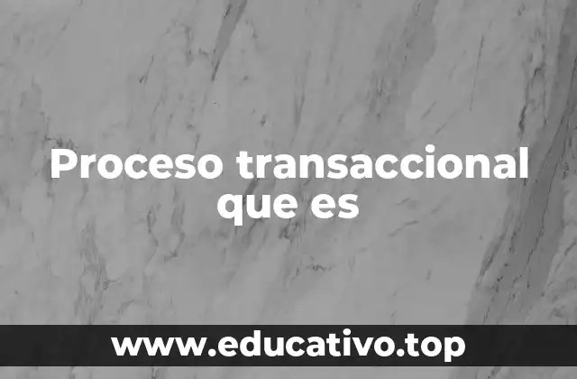Proceso transaccional que es