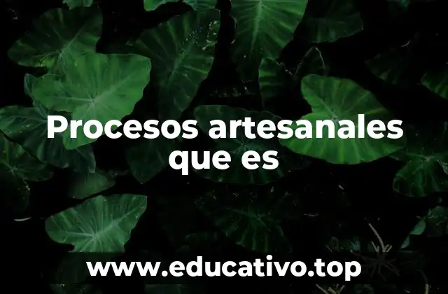 Procesos artesanales que es
