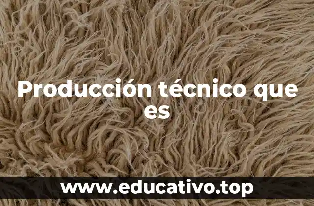 Producción técnico que es