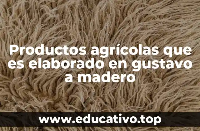 Productos agrícolas que es elaborado en gustavo a madero