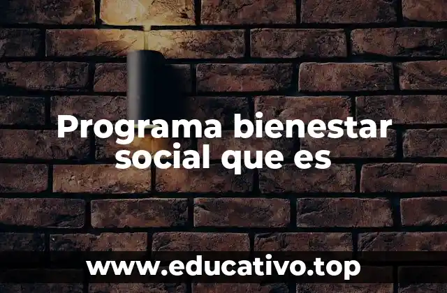 Programa bienestar social que es